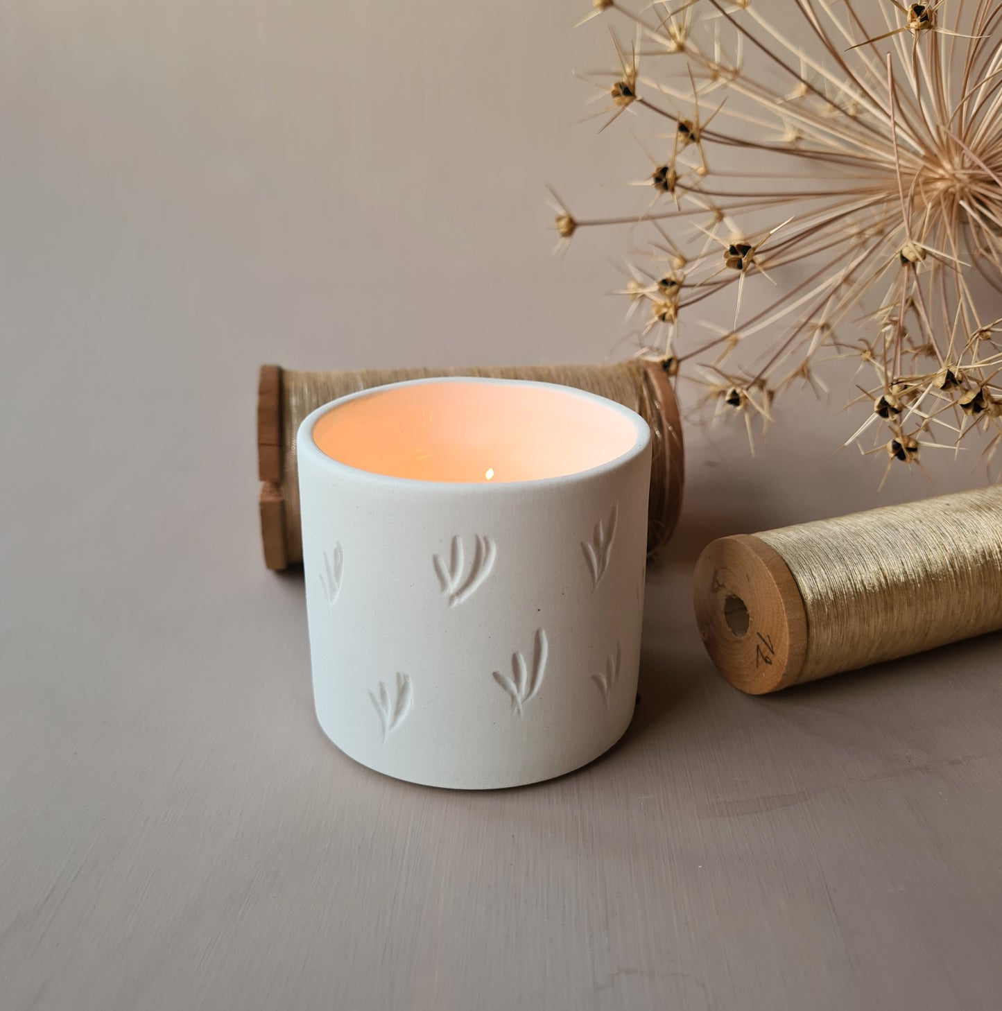 Photophore en porcelaine "Plumettes"