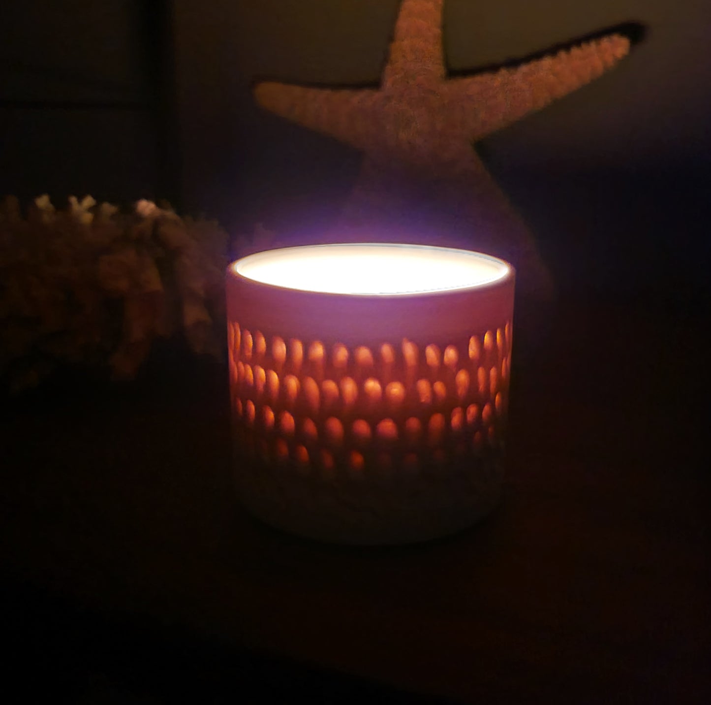 Photophore en porcelaine "Empreintes"