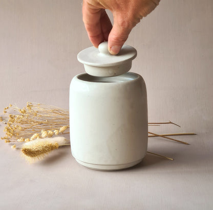 sucrier en grès blanc mat