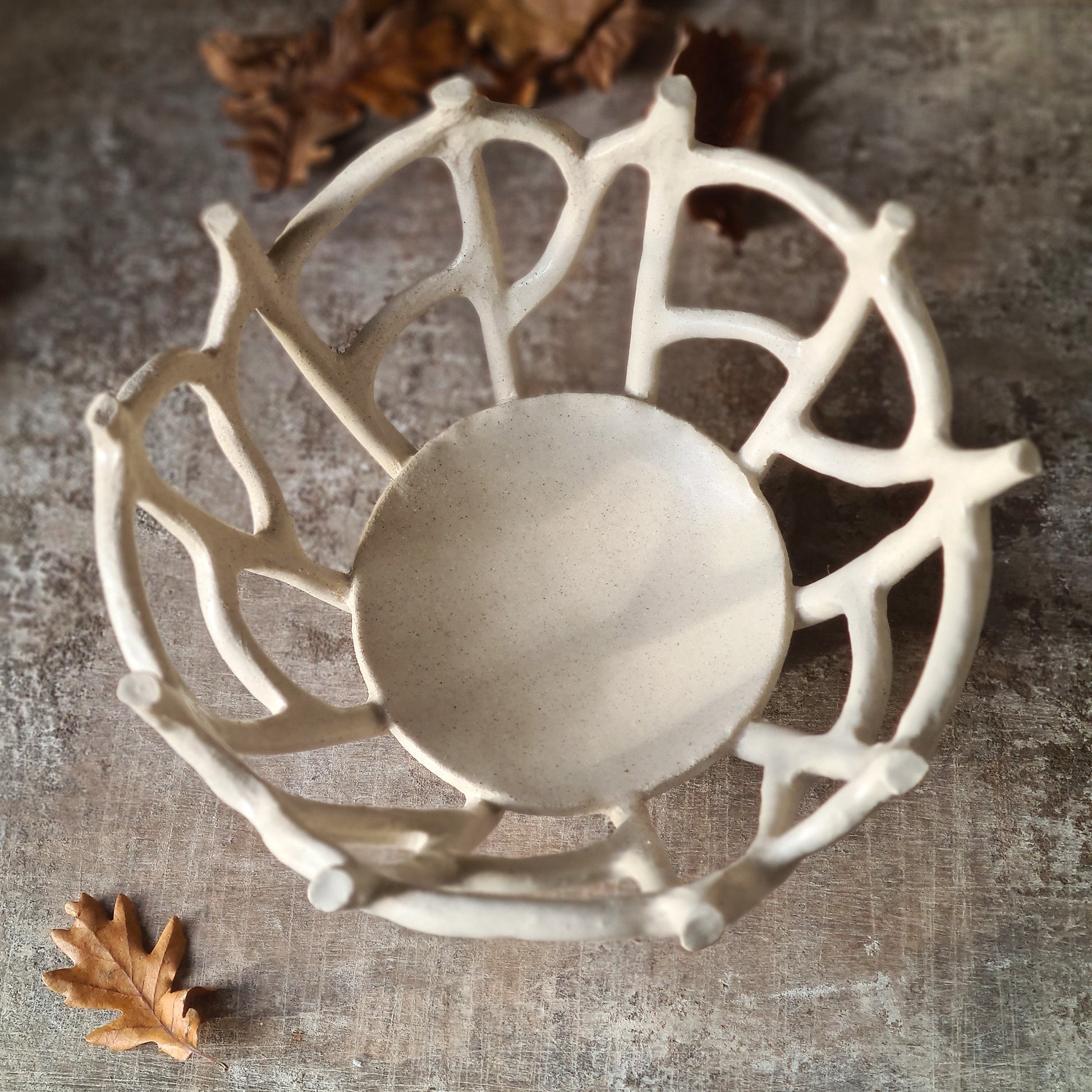 coupe à fruits design branchages en céramique