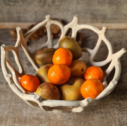 coupe à fruits design branchages en céramique