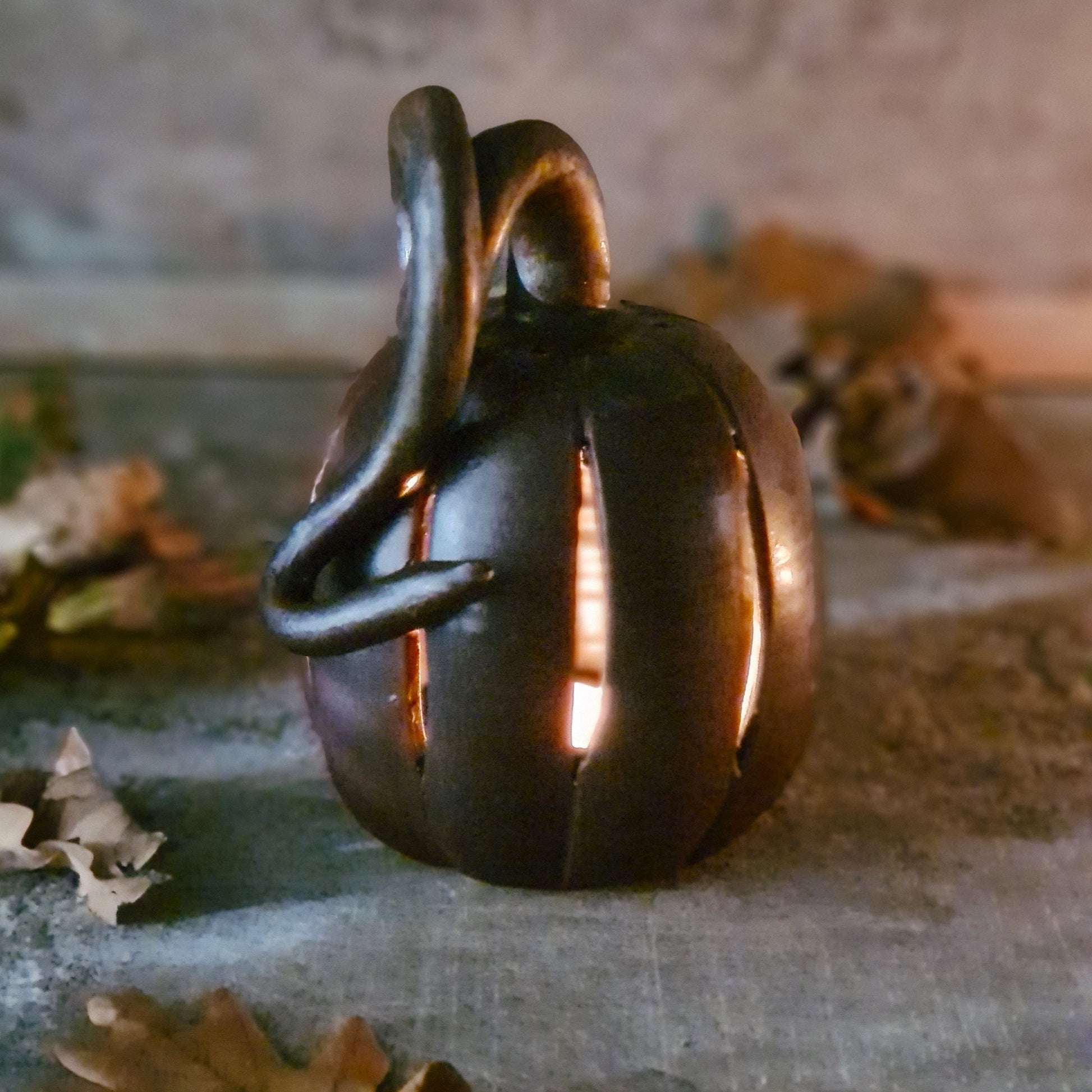 photophore citrouille en grès fait main