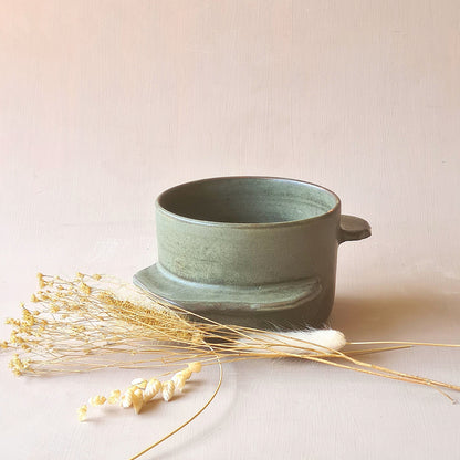 tasse à déjeuner vert sauge